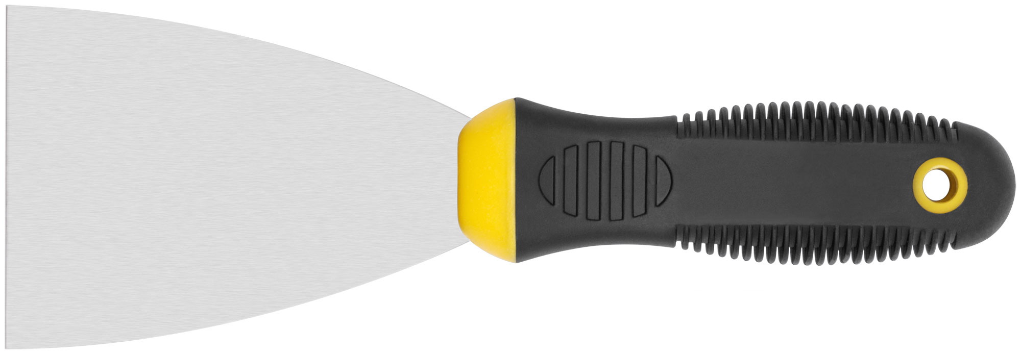 Шпатель, нерж.сталь, черно-желтая прорезин.ручка 3'' (75 мм)