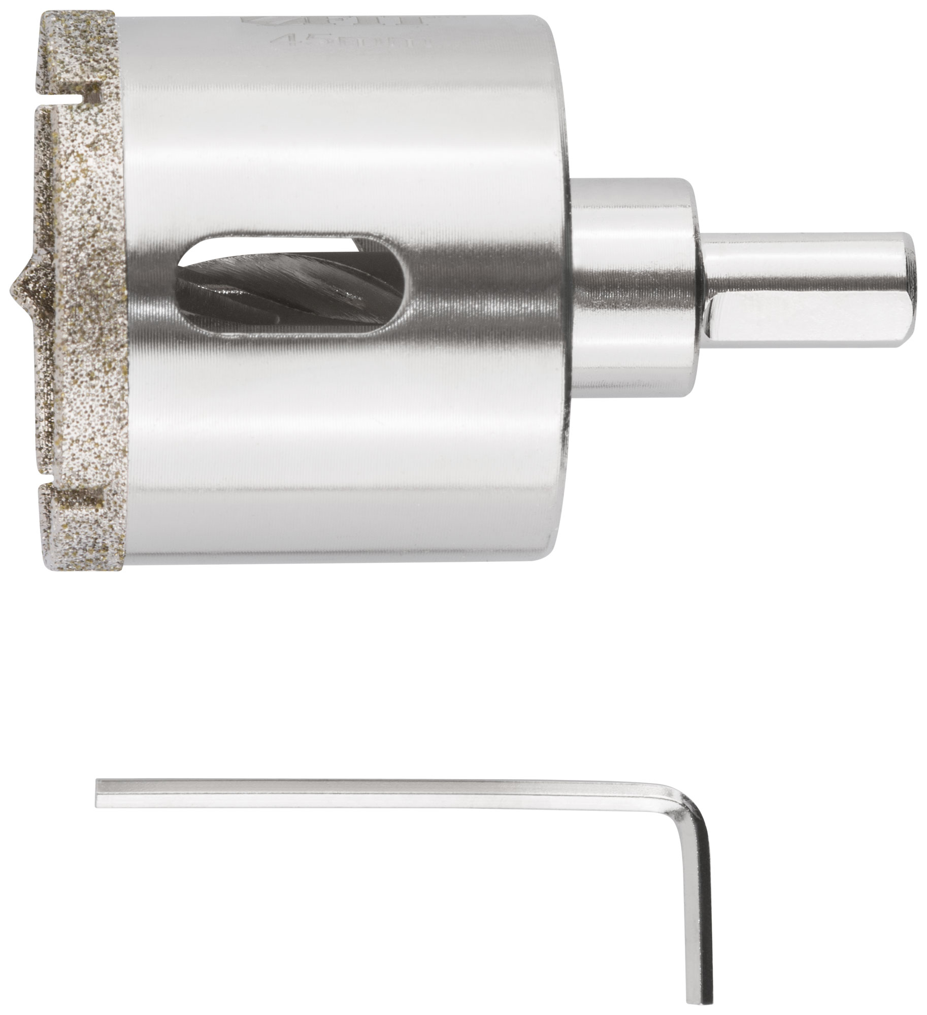 Коронка кольцевая по керамограниту, камню и кафелю алмазная с центровочным сверлом 45х70мм