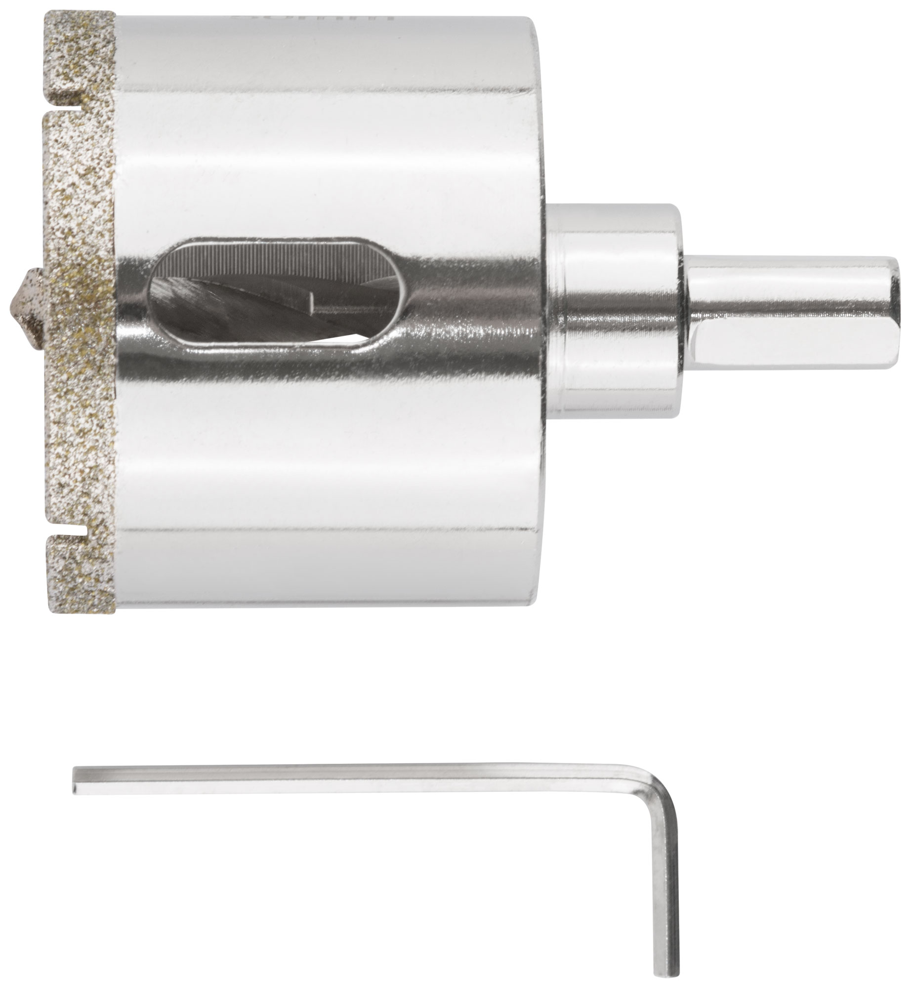 Коронка кольцевая по керамограниту, камню и кафелю алмазная с центровочным сверлом 50х67 мм