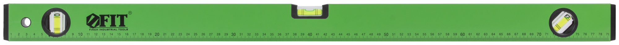 Уровень ''Техно'', 3 глазка, зеленый корпус, фрезерованная рабочая грань, шкала 800 мм