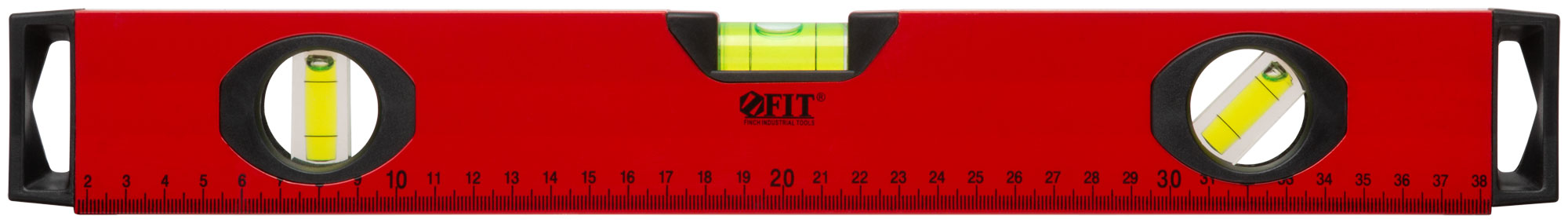 Уровень ''Бизон'', 3 глазка, красный корпус, магнитная полоса, ручки, шкала 400 мм