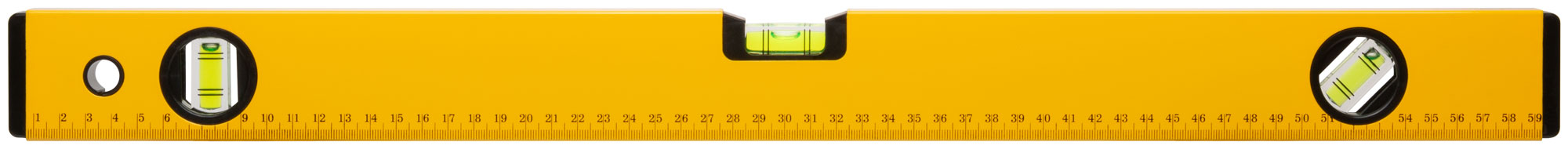 Уровень ''Стайл'', 3 глазка, желтый усиленный корпус, фрезерованная рабочая грань, шкала, Профи 600 мм