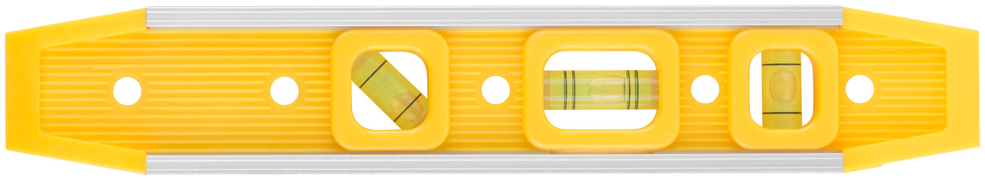 Уровень ''Торпедо'' пластиковый, 3 глазка, магнитный, с алюминиевой рамкой 225 мм