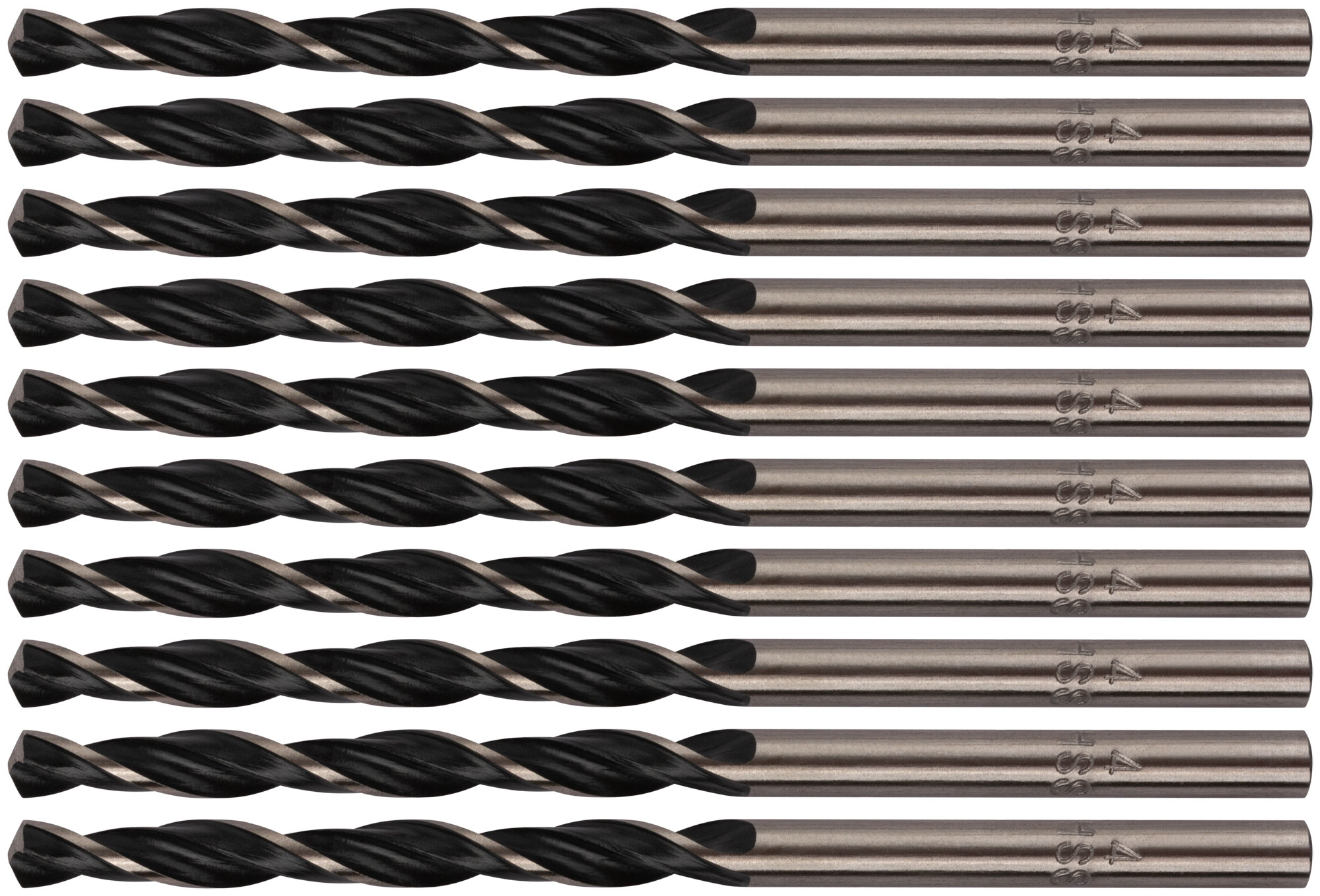 Сверла по металлу HSS черненые 4.0x75 мм (10 шт)