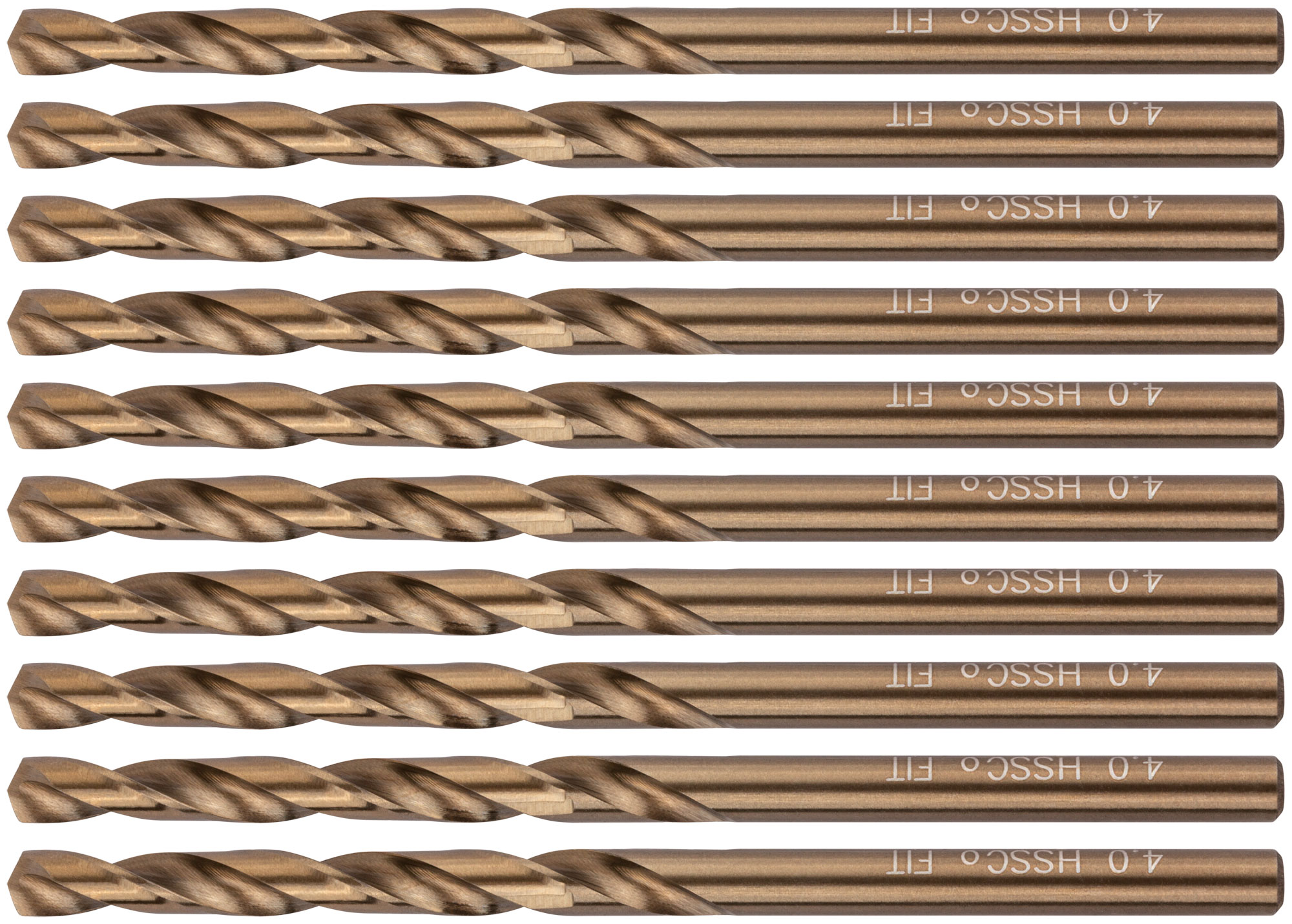 Сверла по металлу HSS с добавкой кобальта 5% Профи 4.0 мм (10 шт)