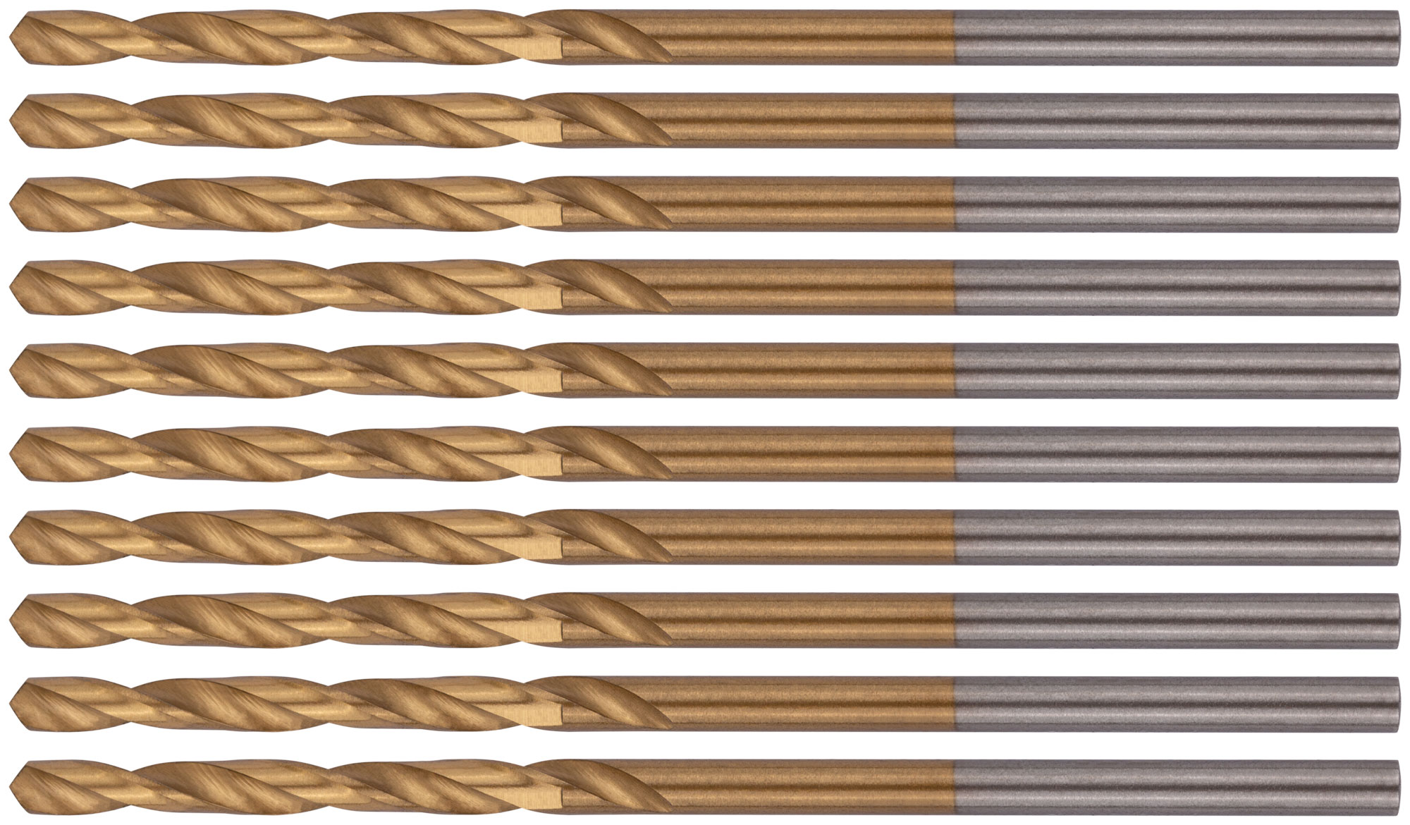 Сверла HSS по металлу, титановое покрытие 2.0 мм (10 шт)