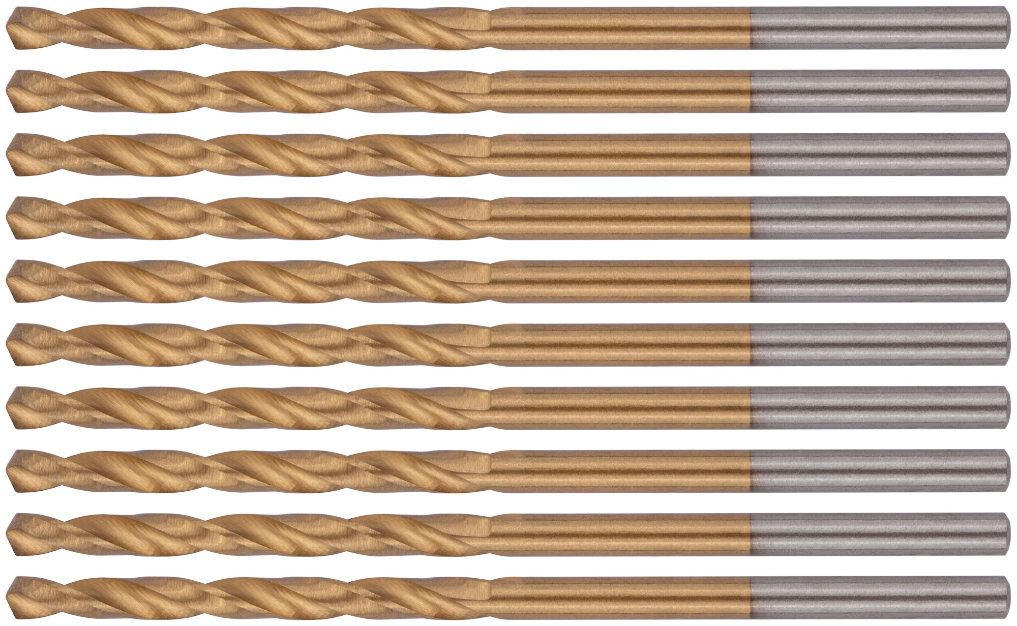 Сверла HSS по металлу, титановое покрытие 2.5 мм (10 шт)