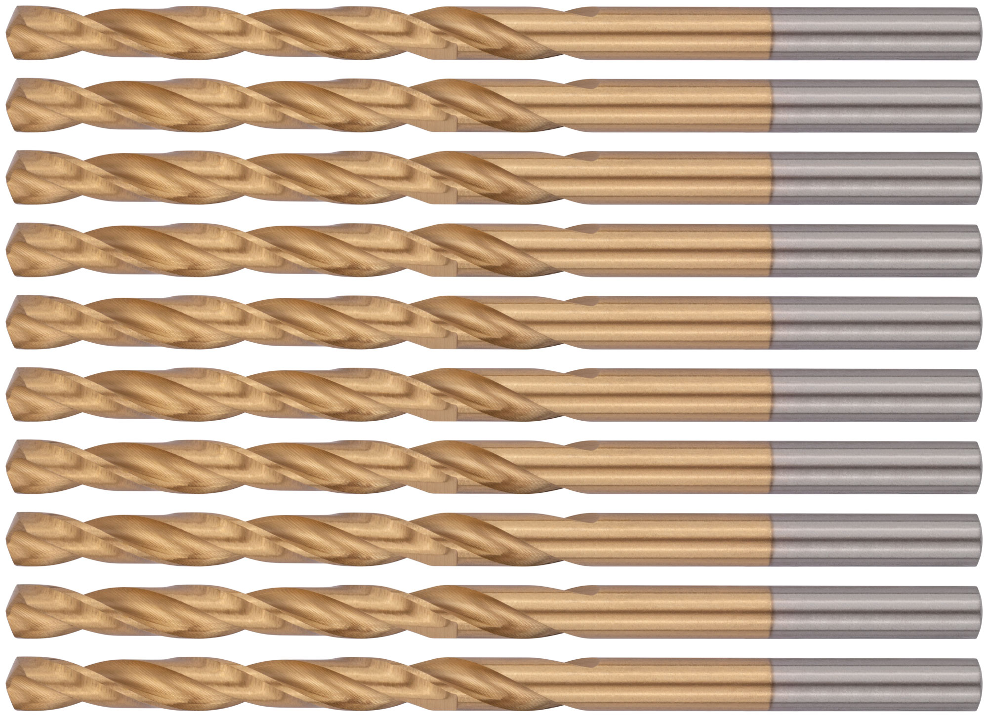 Сверла HSS по металлу, титановое покрытие 4.8 мм (10 шт)
