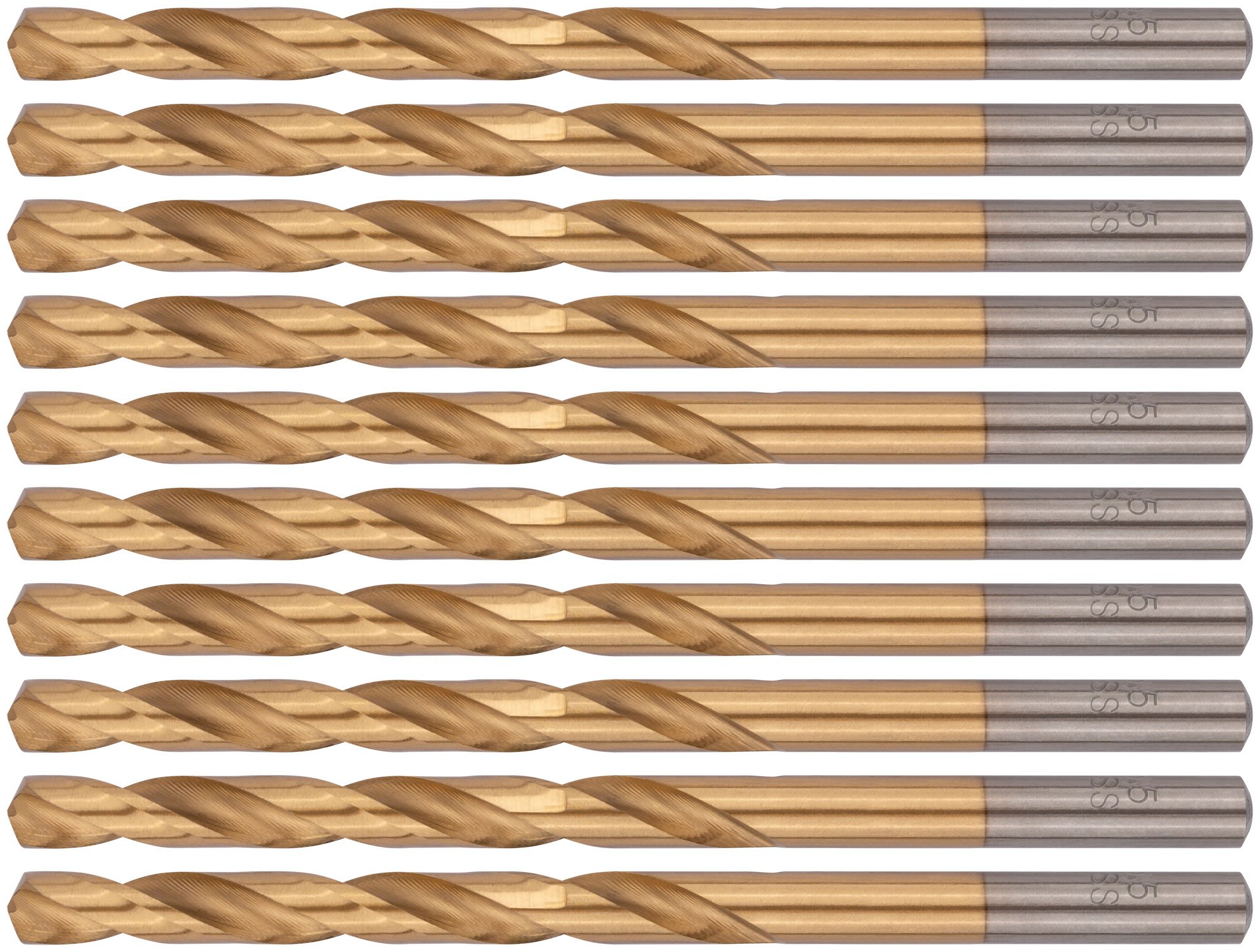 Сверла HSS по металлу, титановое покрытие 5.5 мм (10 шт)