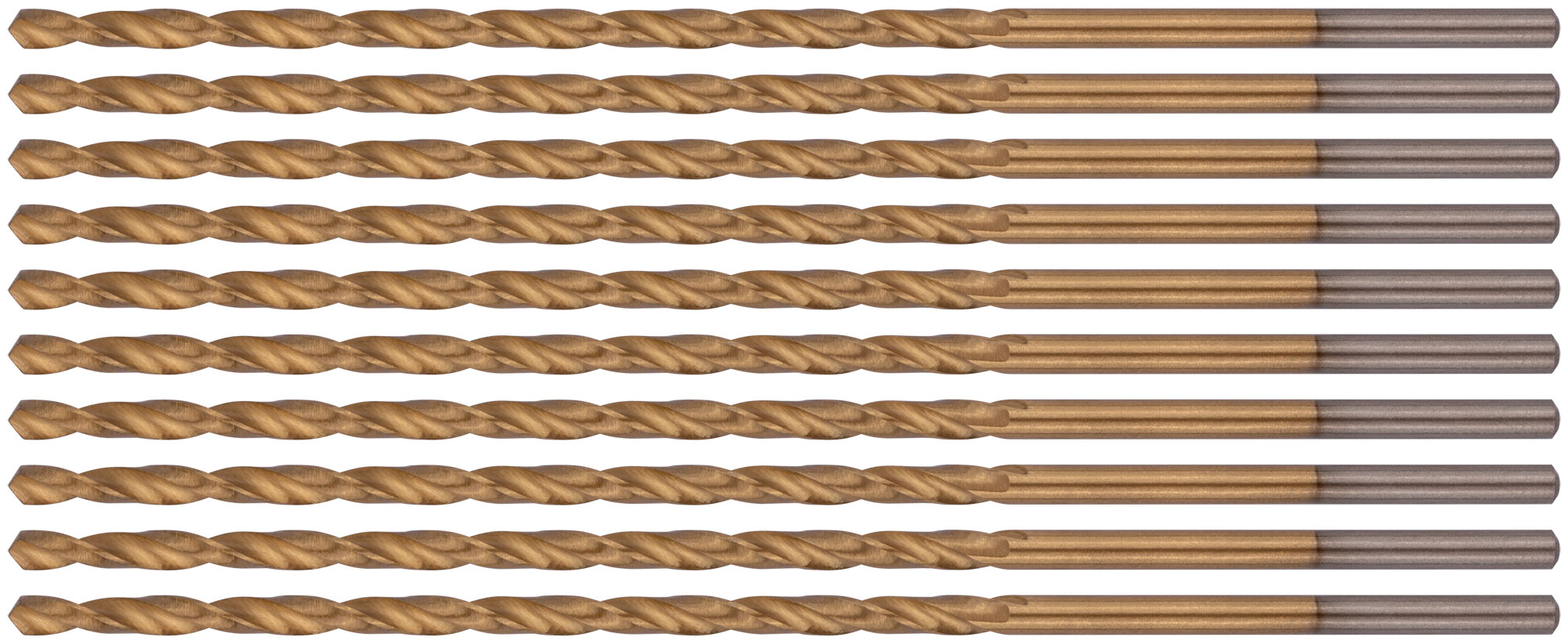 Сверла HSS по металлу, удлиненные, титановое покрытие 2.5х95 мм набор 10шт