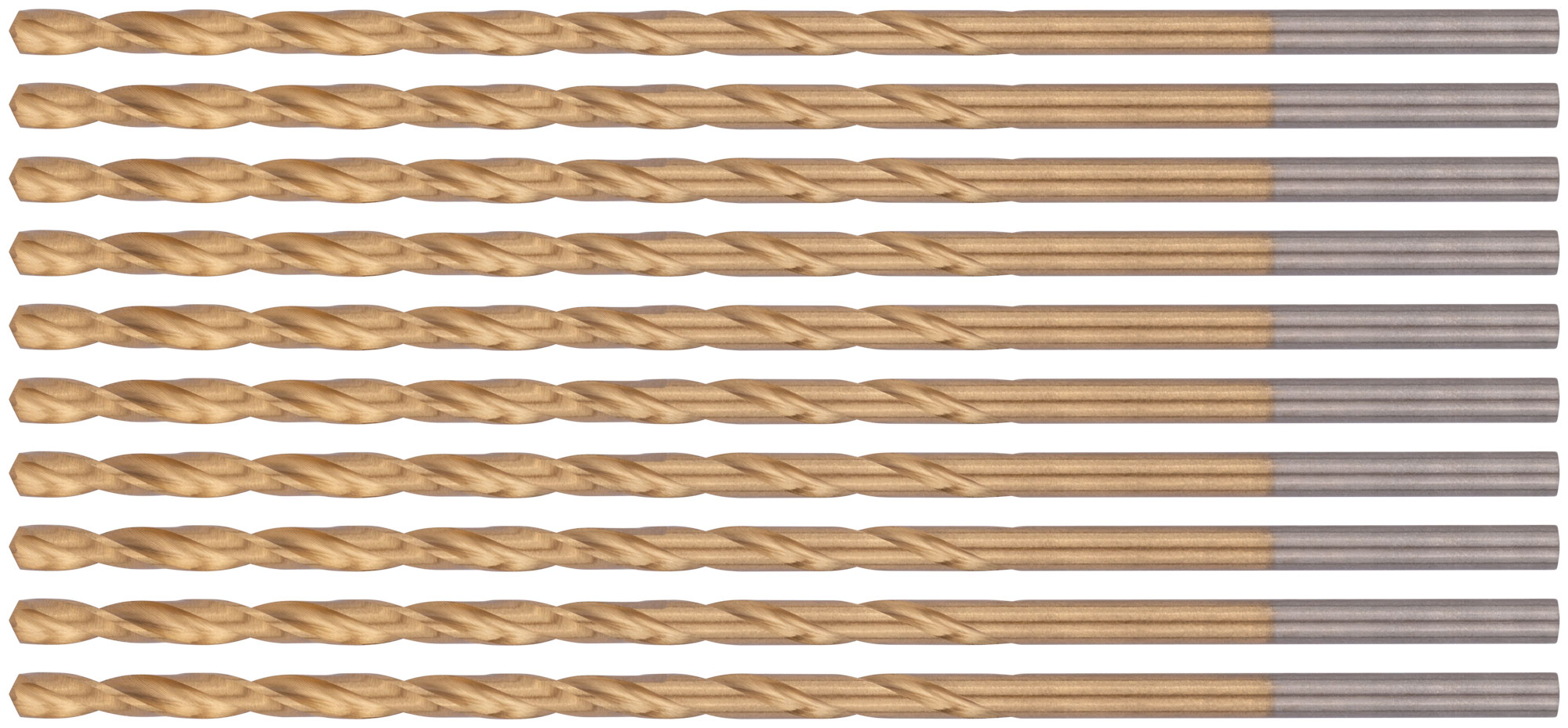 Сверла HSS по металлу, удлиненные, титановое покрытие 3.2х102 мм (10 шт)