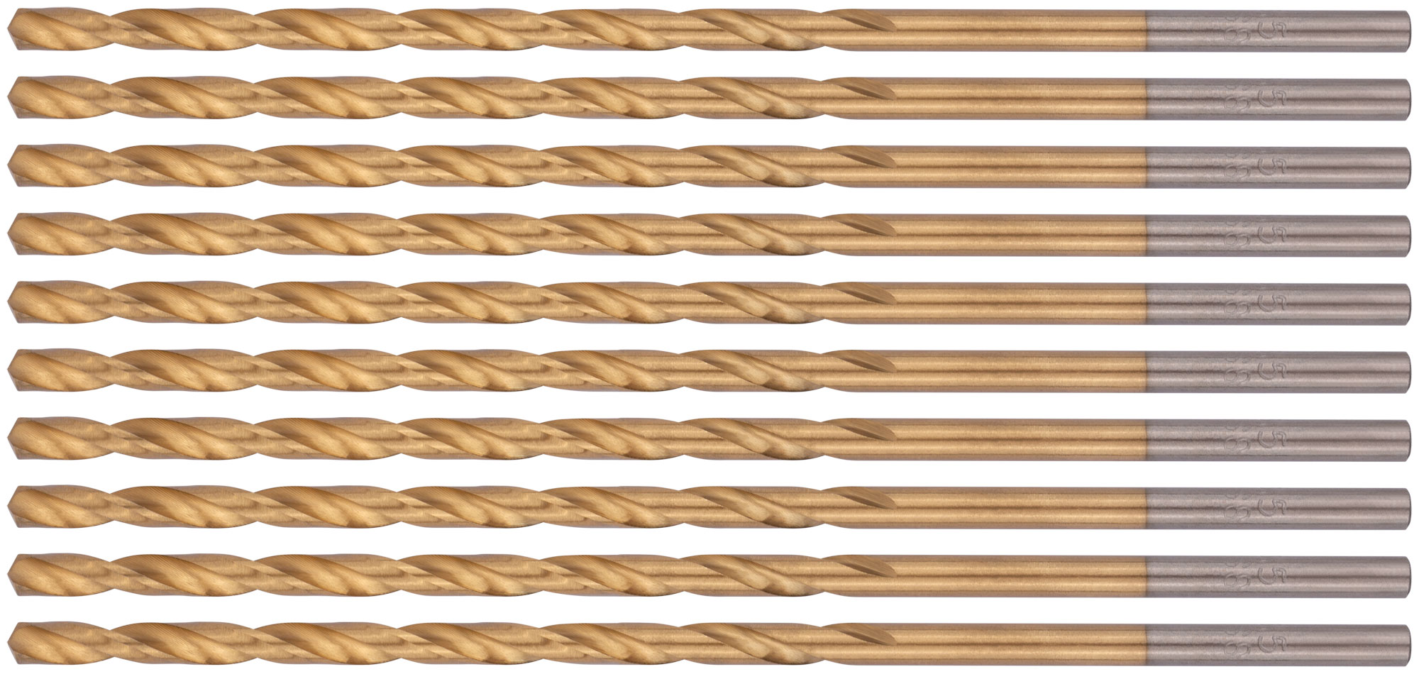 Сверла HSS по металлу, удлиненные, титановое покрытие 3.5х112 мм (10 шт)