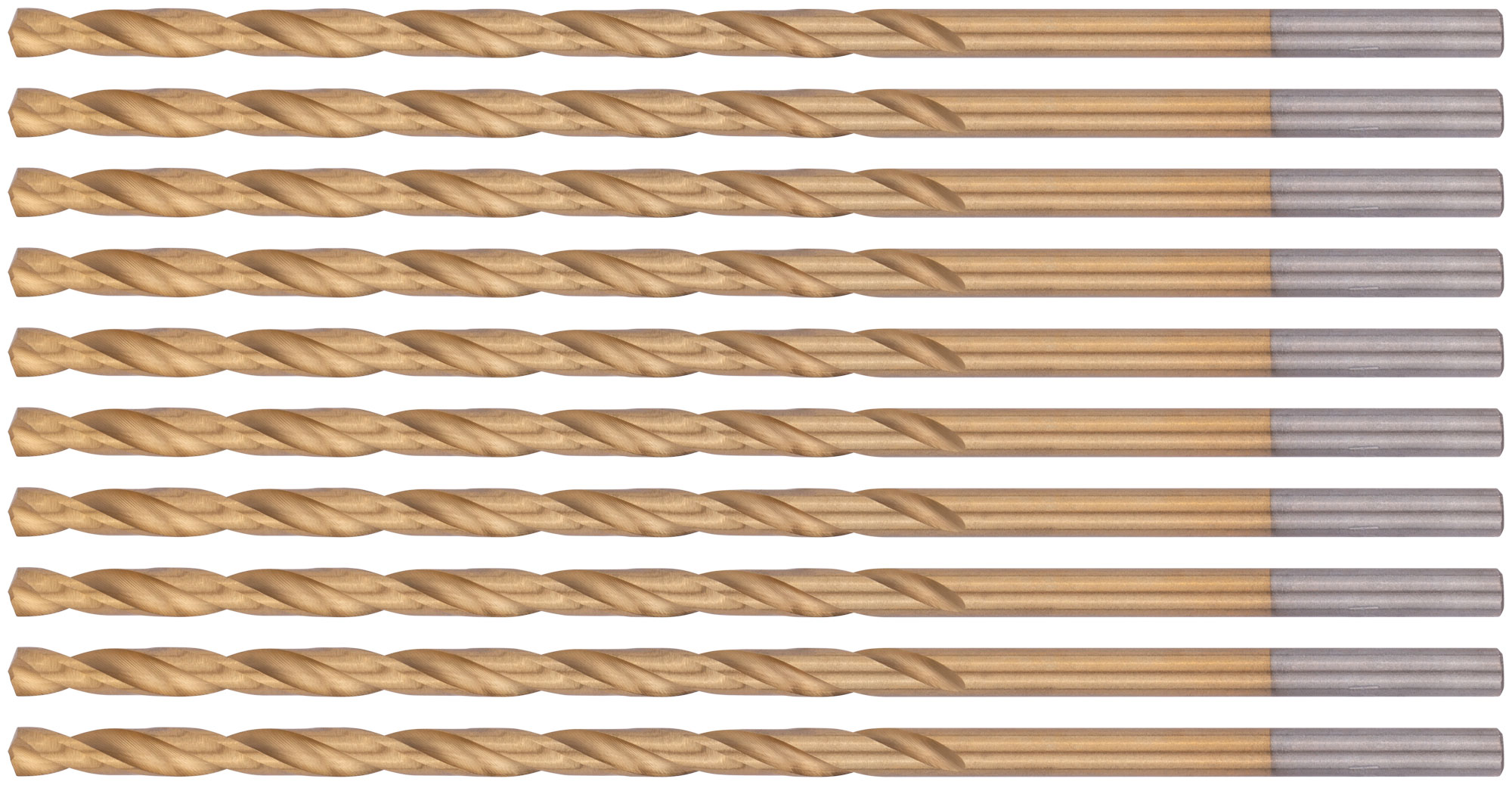 Сверла HSS по металлу, удлиненные, титановое покрытие 4.0х119 мм (10 шт)