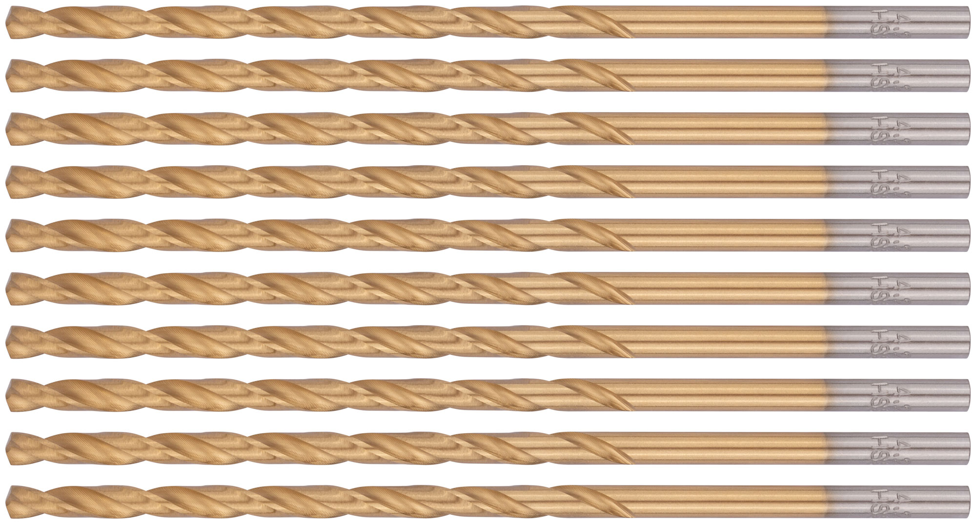 Сверла HSS по металлу, удлиненные, титановое покрытие 4.2х119 мм (10 шт)