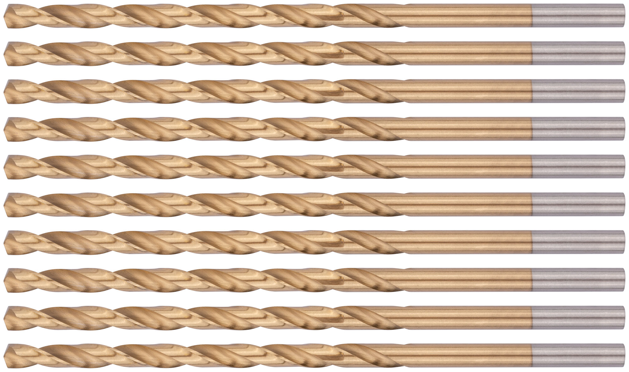 Сверла HSS по металлу, удлиненные, титановое покрытие 5.5х139 мм (10 шт)