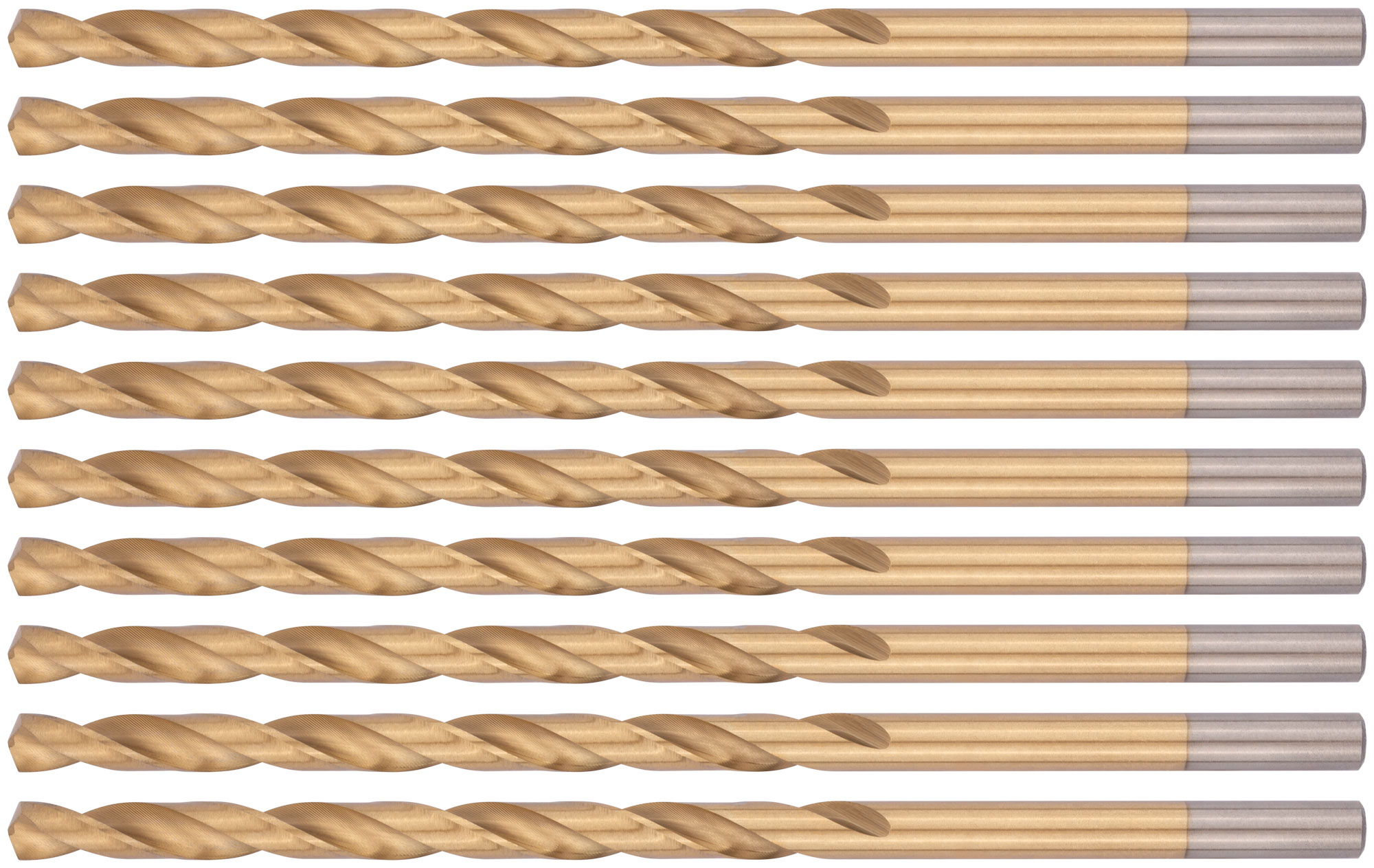 Сверла HSS по металлу, удлиненные, титановое покрытие 6.5х148 мм (10 шт)