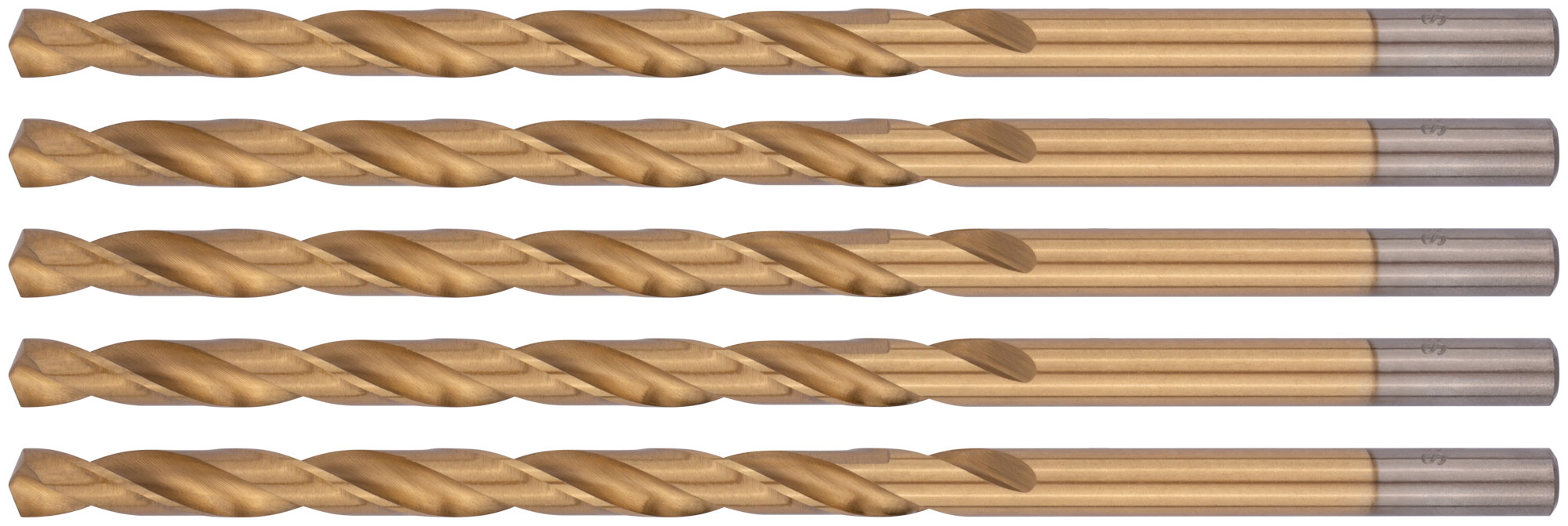 Сверла HSS по металлу, удлиненные, титановое покрытие 7.0х156 мм (5 шт)