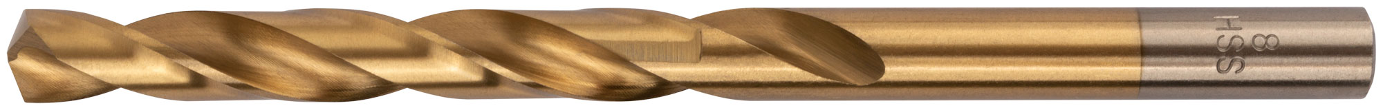 Сверло HSS по металлу, титановое покрытие, в блистере 8.0 мм