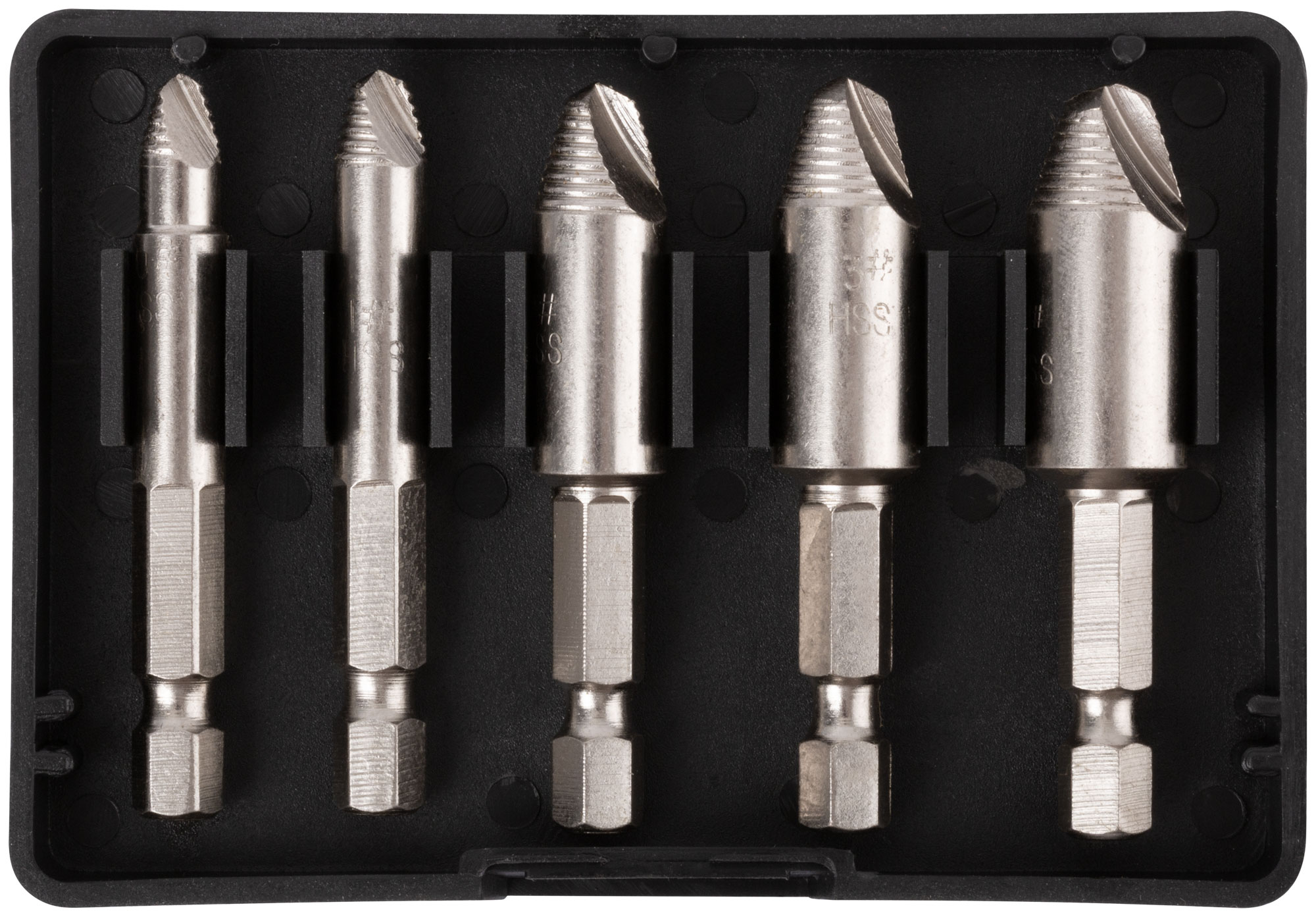 Экстракторы для болтов и шпилек усиленные, HSS сталь, Профи 5 шт