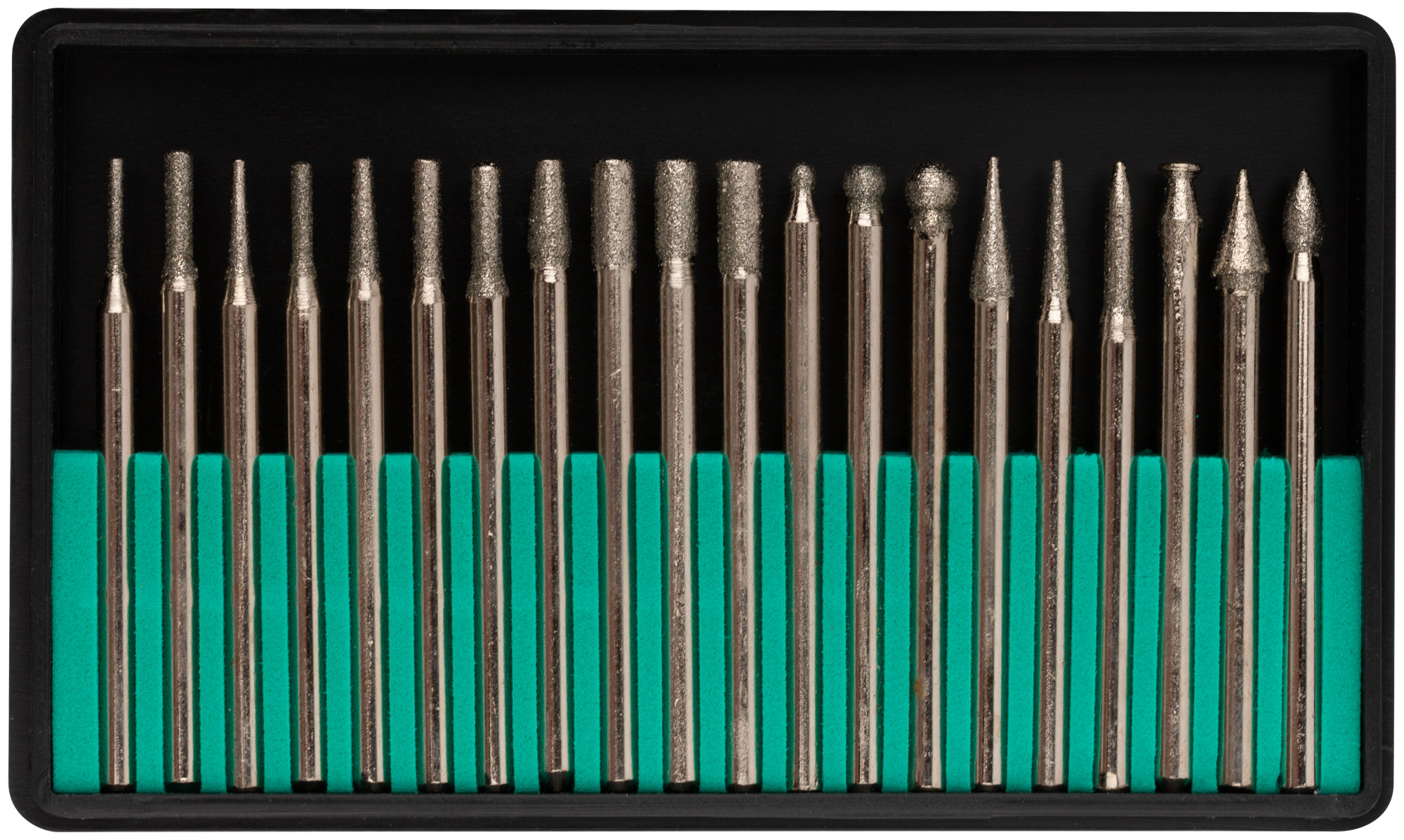 Шарошки, усиленная сталь с алмазным напылением, штифт диаметр 3 мм, 20 шт