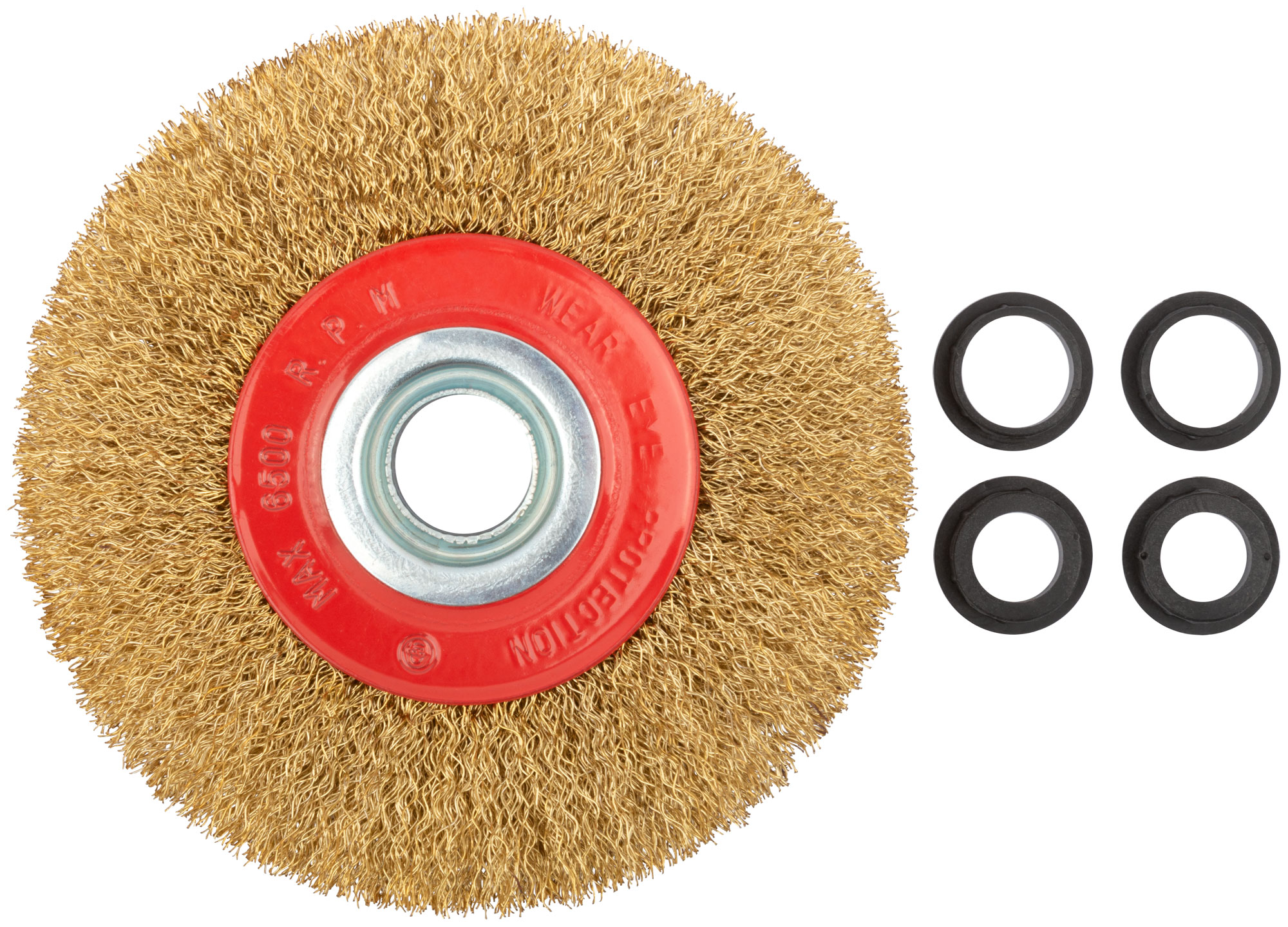 Кордщетка-колесо, стальная латунированная волнистая проволока 125 мм