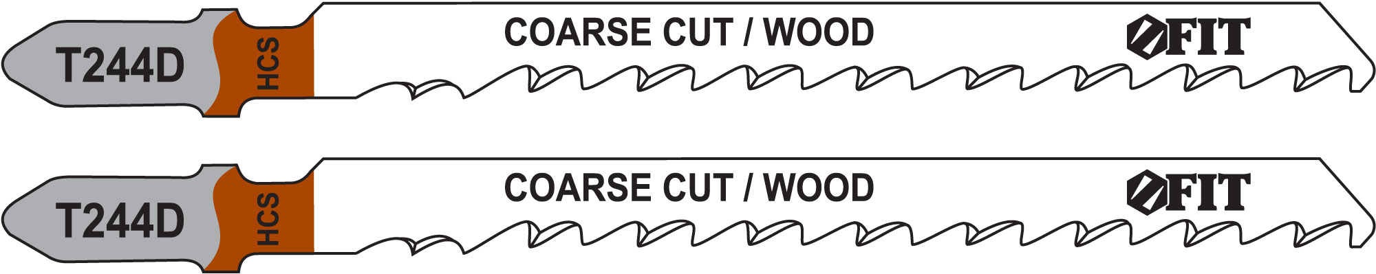 Полотна по дереву, HCS, разведенные, шлифованные зубья 100/74/4.2 мм (T244D), 2 шт
