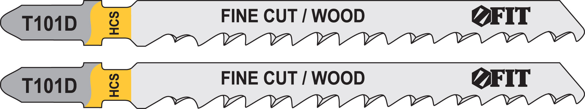Полотна по дереву, HCS, шлифованные под свободным углом зубья, 100/74/4 мм (T101D), 2 шт