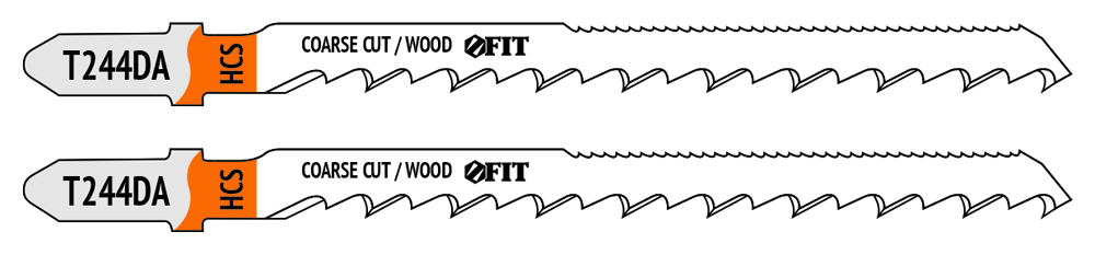 Полотна по дереву двусторонние, HCS, шлифованные под свободным углом зубья, 100/75 мм (T244DA), 2 шт.