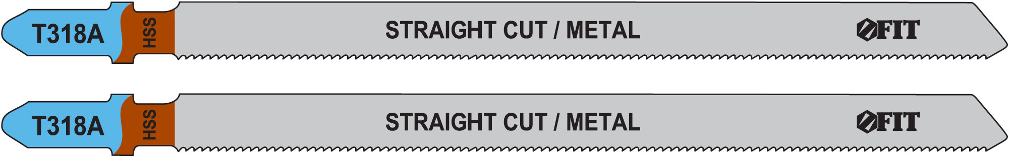 Полотна по металлу, HSS, фрезерованные, волнистые зубья, 132/106/1.2 мм (T318A), 2 шт