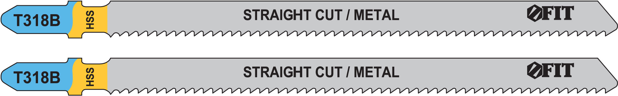 Полотна по металлу, HSS, фрезерованные, волнистые зубья, 132/106/2 мм (T318B), 2 шт