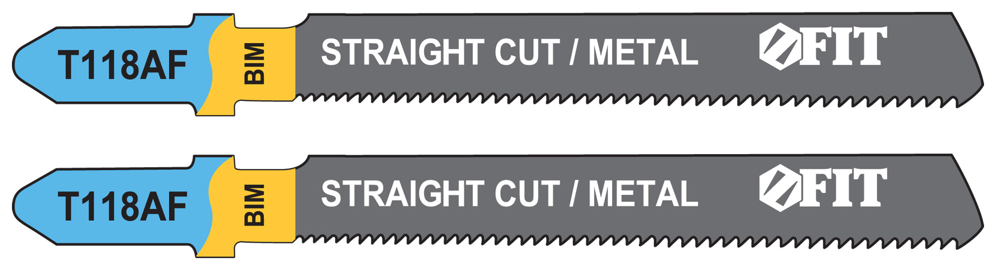 Полотна по металлу, Bimetal, фрезерованные, волнистые зубья, 76/51/1.1 мм (T118AF), 2 шт