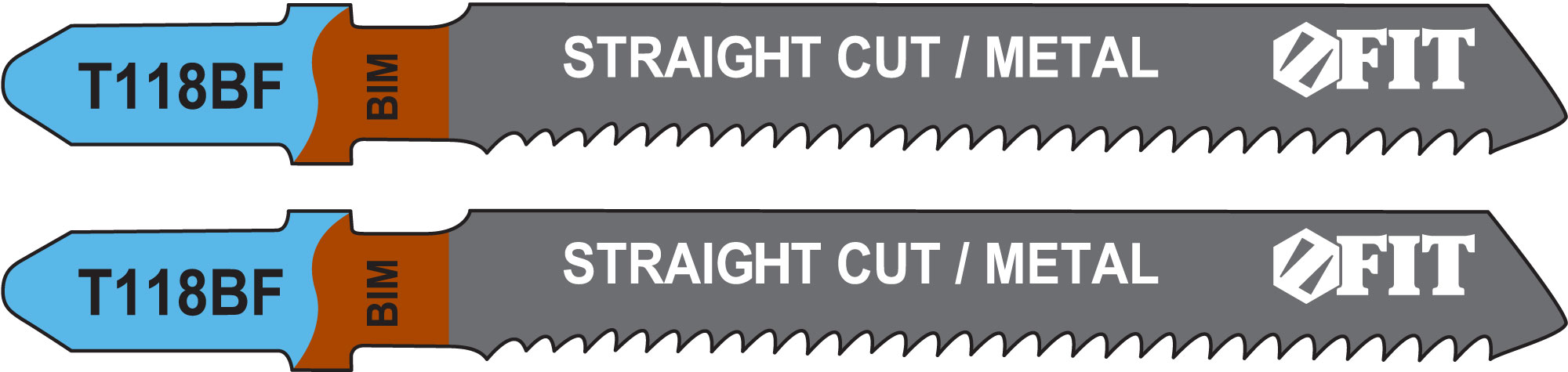 Полотна по металлу, Bimetal, фрезерованные, волнистые зубья, 76/51/2 мм (T118BF), 2 шт