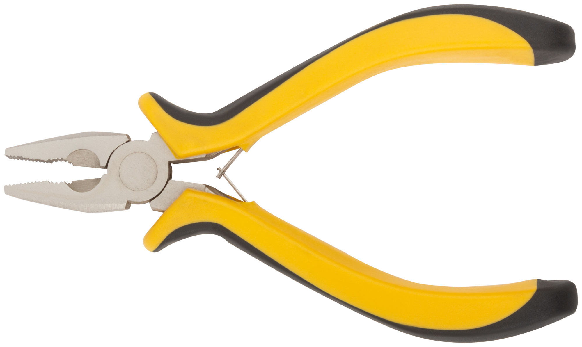 Плоскогубцы комбинированные ''мини'' Профи, никелированное покрытие, черн.-желт.мягк. ручки 125 мм