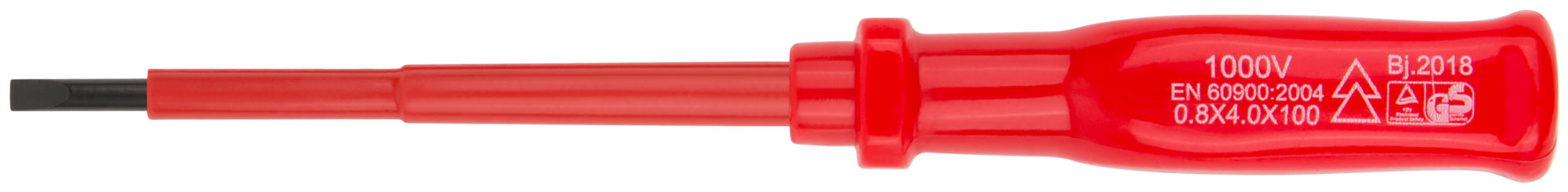 Отвертка изолированная 1000 В, CrV сталь, пластиковая ручка 4х100 мм SL