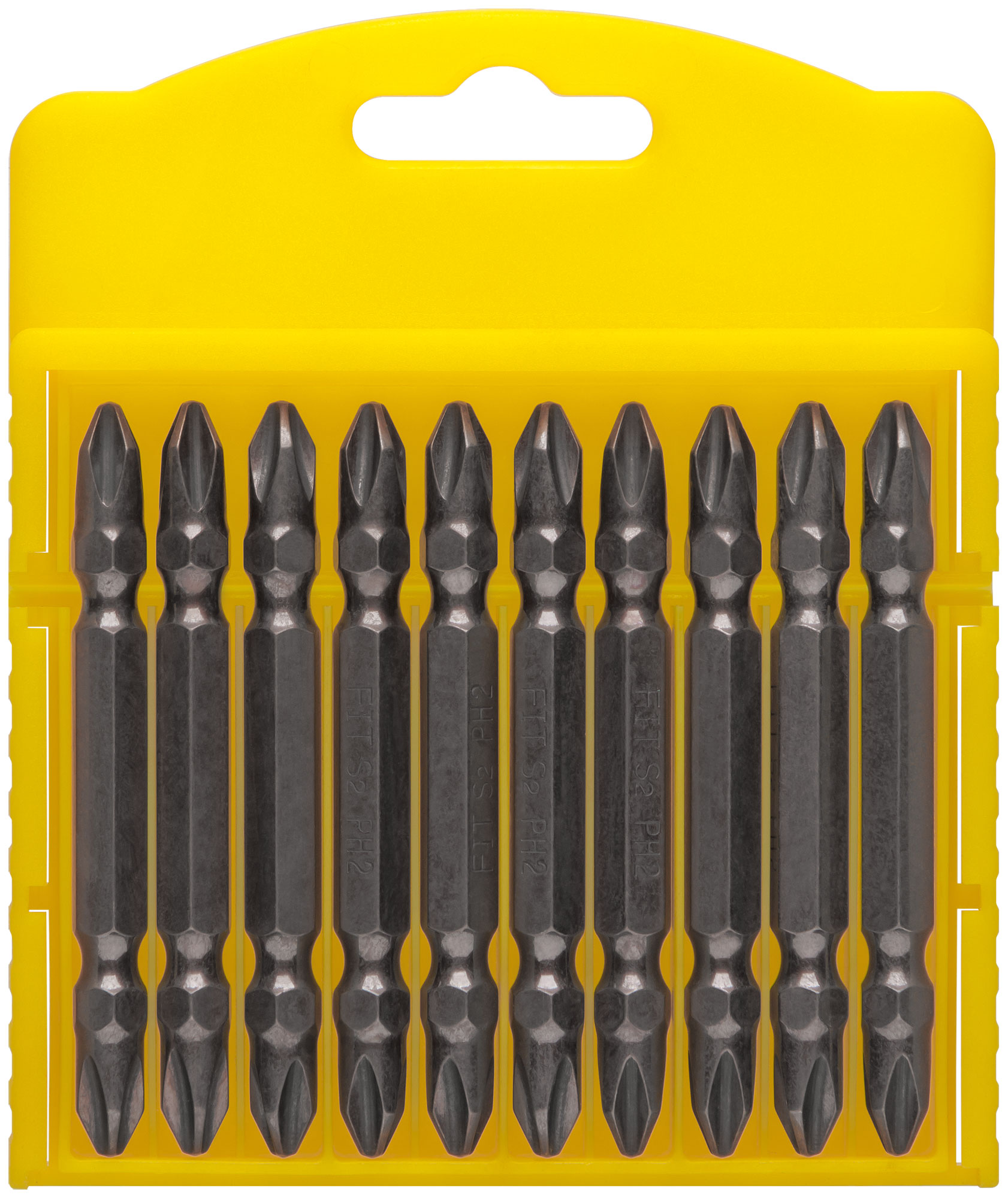 Биты двухсторонние 10шт., сталь S2, РН 2/ РН 2 х 65 мм