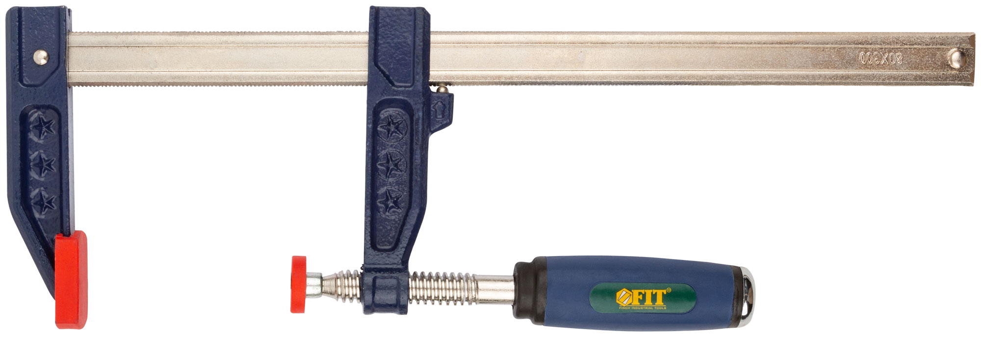 Струбцина тип ''F'' усиленная, мягкая ручка 80х300 мм