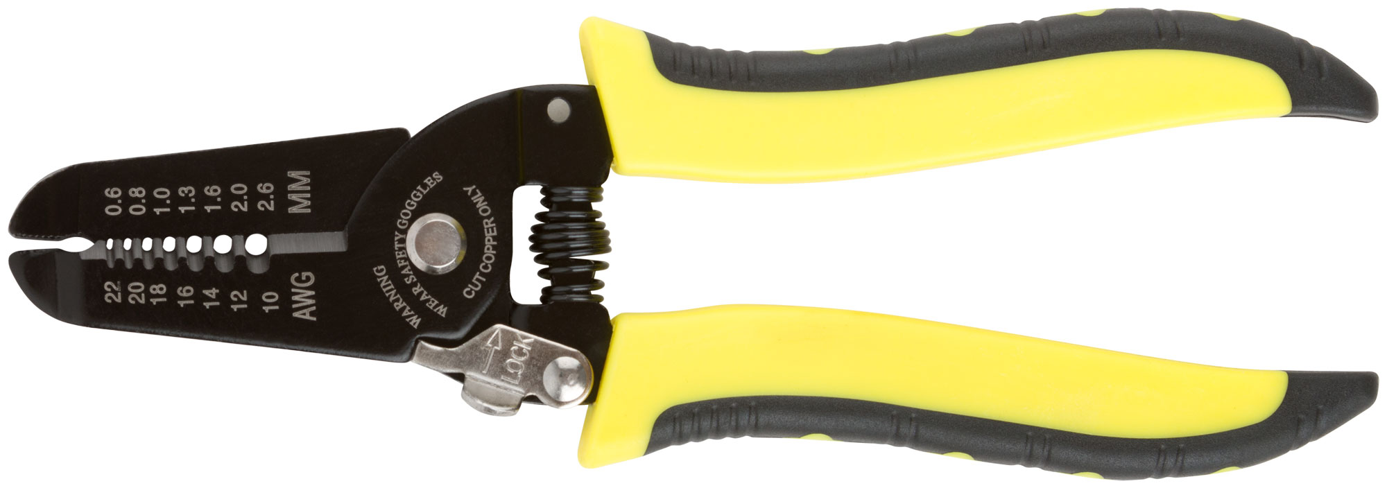 Клещи для снятия изоляции, диаметр проводов 0.6-2.6 мм, Профи, прорезиненная ручка 175 мм