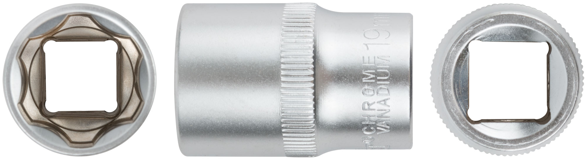 Головка 6-гранная CrV 1/2'' 19 мм