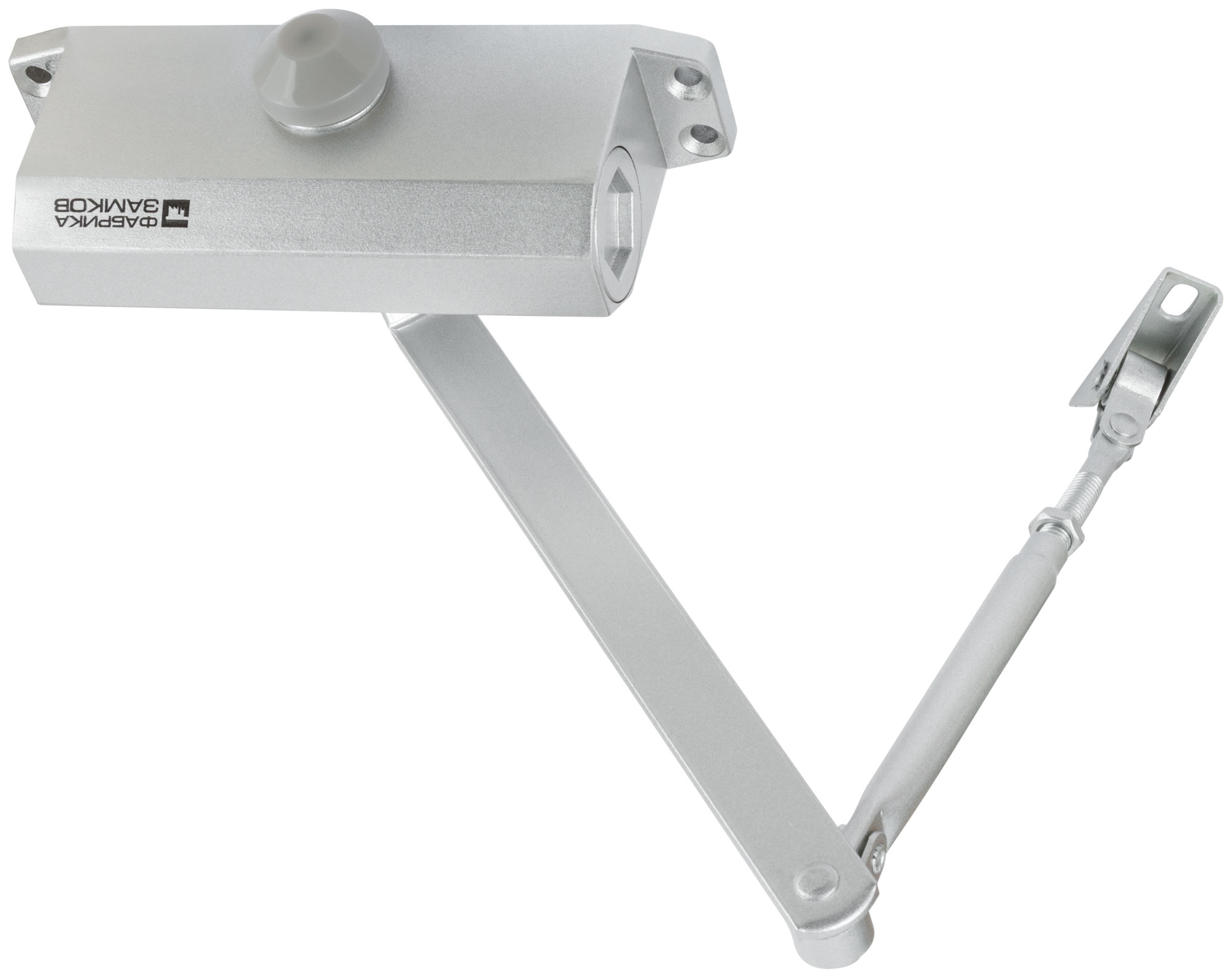 Доводчик дверной ''Фабрика замков'' на стальной тяге, серебро 40-60 кг