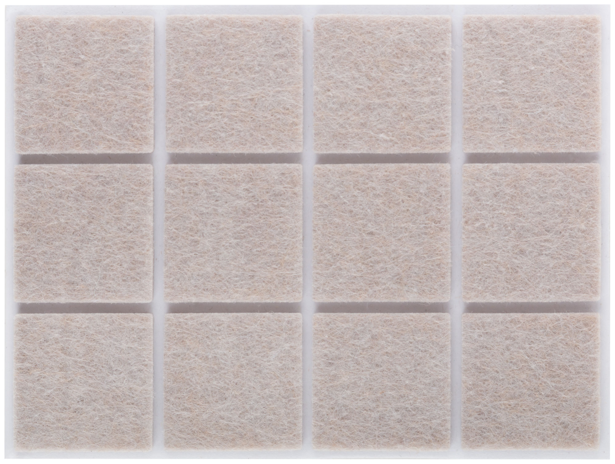 Подкладки для мебели самоклеющиеся квадратные 25x25 мм, 12 шт., войлок