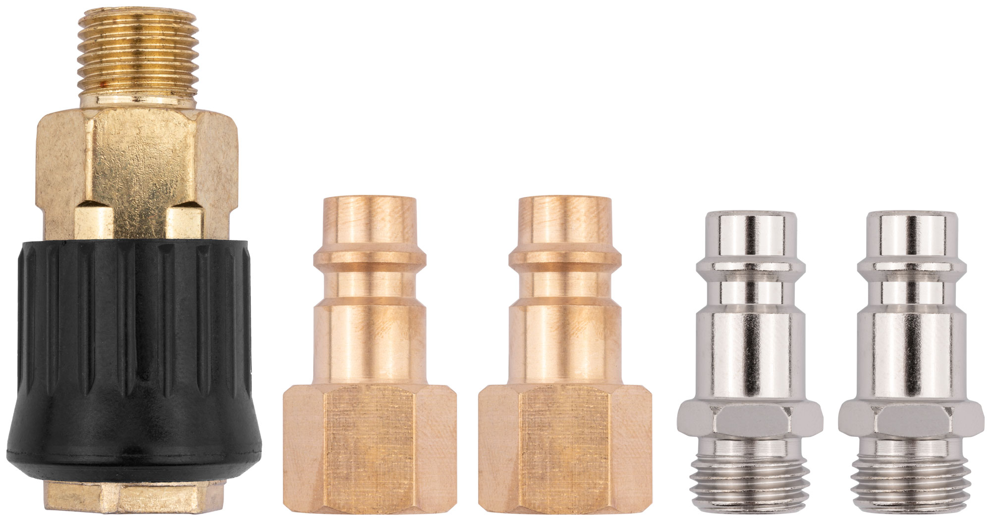 Набор адаптеров 2 адаптера на пистолет с внешней резьбой, 2 адаптера на пистолет с внутренней резьбой, адаптер на шланг