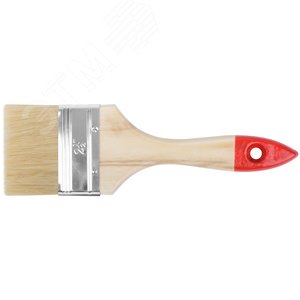 Изображение товара Кисть флейцевая ''Стандарт'', натур.светлая щетина, деревянная ручка 2.5'' (63 мм) (шт)