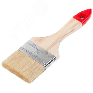 Кисть флейцевая ''Стандарт'', натур.светлая щетина, деревянная ручка 2.5'' (63 мм) - фото 2