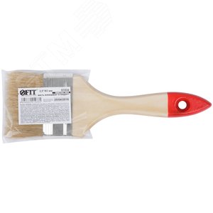 Кисть флейцевая ''Стандарт'', натур.светлая щетина, деревянная ручка 2.5'' (63 мм) - фото 3