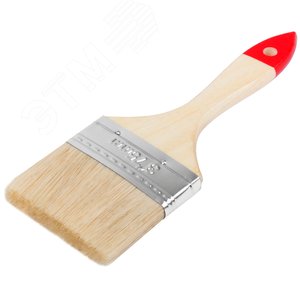 Кисть флейцевая ''Стандарт'', натур.светлая щетина, деревянная ручка 3'' (75 мм) - фото 2