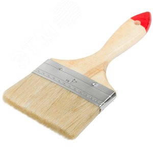 Кисть флейцевая ''Стандарт'', натур.светлая щетина, деревянная ручка 4'' (100 мм) - фото 2