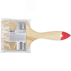 Кисть флейцевая ''Стандарт'', натур.светлая щетина, деревянная ручка 4'' (100 мм) - фото 3