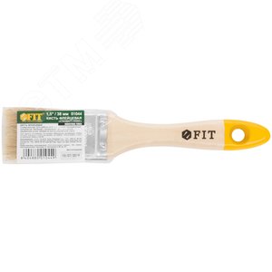 Кисть флейцевая ''Стандарт-Плюс'', натур.светлая щетина, деревянная ручка 1.5'' (38 мм) - фото 3