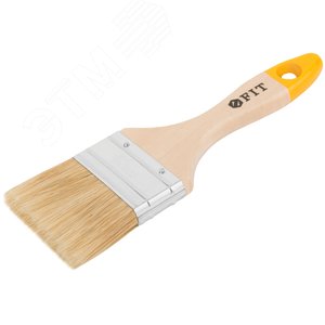 Кисть флейцевая ''Стандарт-Плюс'', натур.светлая щетина, деревянная ручка 2.5'' (63 мм) - фото 2