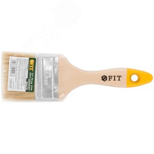 Кисть флейцевая ''Стандарт-Плюс'', натур.светлая щетина, деревянная ручка 2.5'' (63 мм) - фото 3